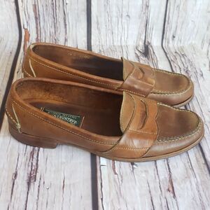 Vintage Brown Leather Penny Loafers Polo Ralph Lauren Country Mens 9 Slip On 90s